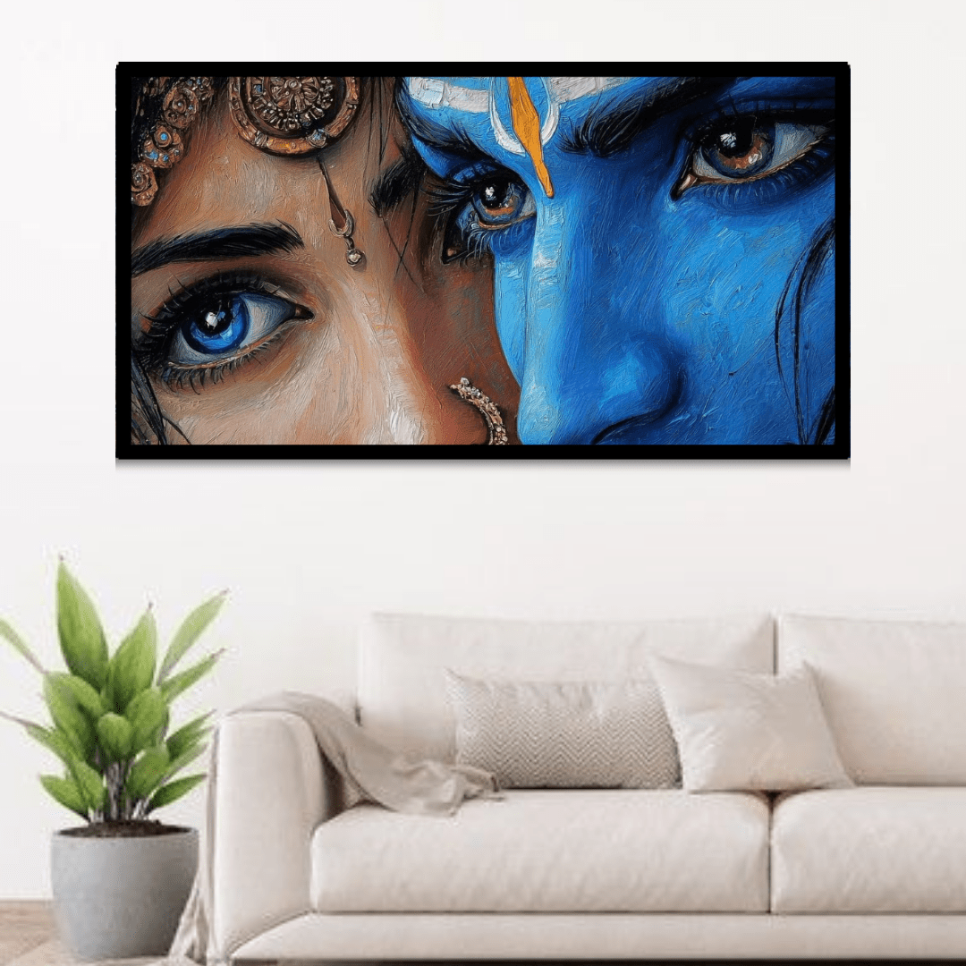 Shiv Parvati Close-Up Canvas Wall Art for Pooja Room